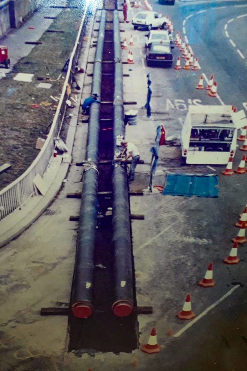 Heat network installation for the Sheffield Heat and Power network in 1986